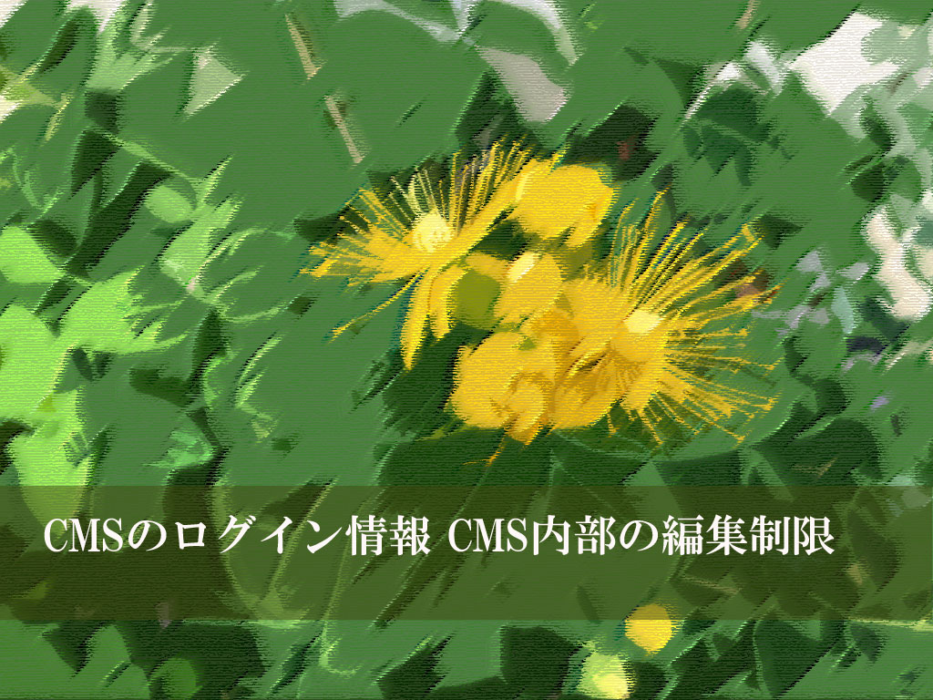 CMSのログイン情報 CMS内部の編集制限