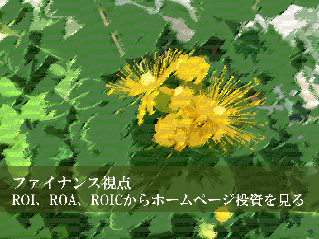 ファイナンス視点　ROI、ROA、ROICからホームページ投資を見る